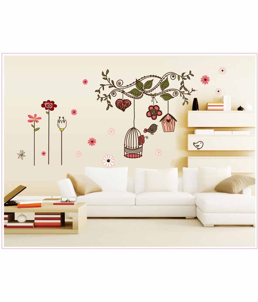 Oren Empower Cosy Living Room, Tv Background Wall Stickers With Pink