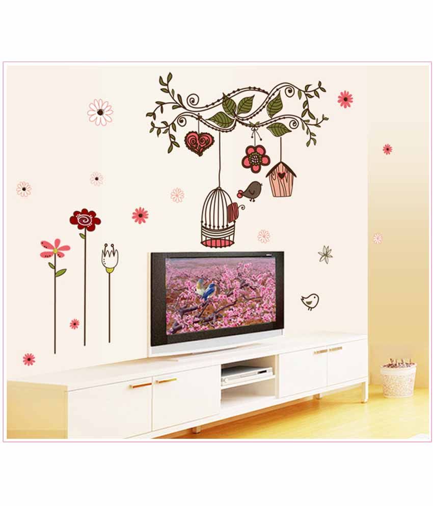 Oren Empower Cosy Living Room, Tv Background Wall Stickers With Pink
