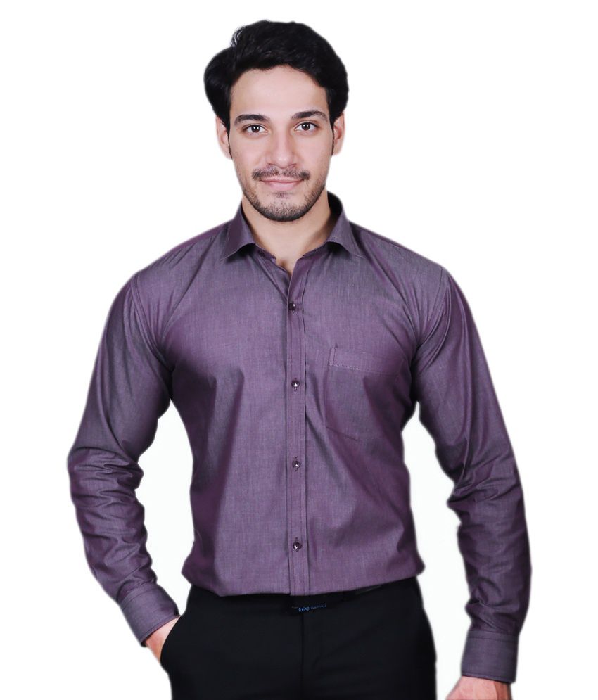 The Mods Purple Cotton Full Sleeves Formal Shirt - Buy The Mods Purple ...
