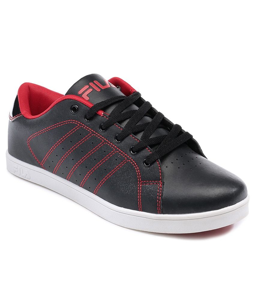 fila red and black shoes