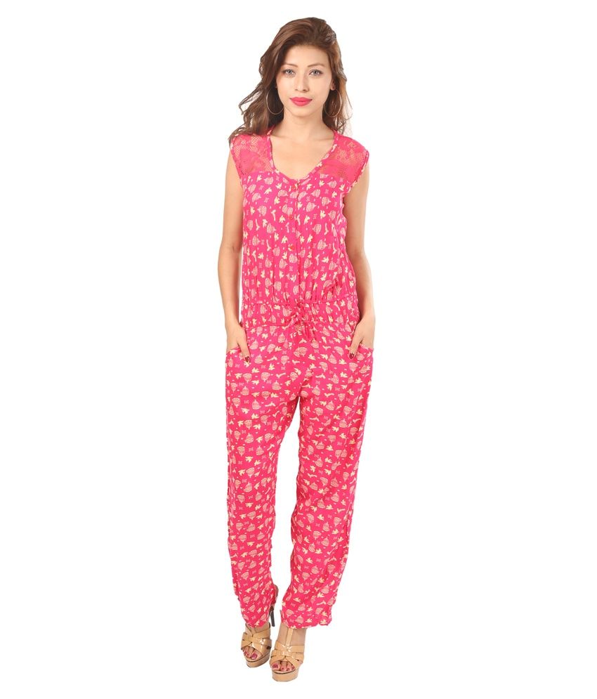 pink cotton jumpsuit