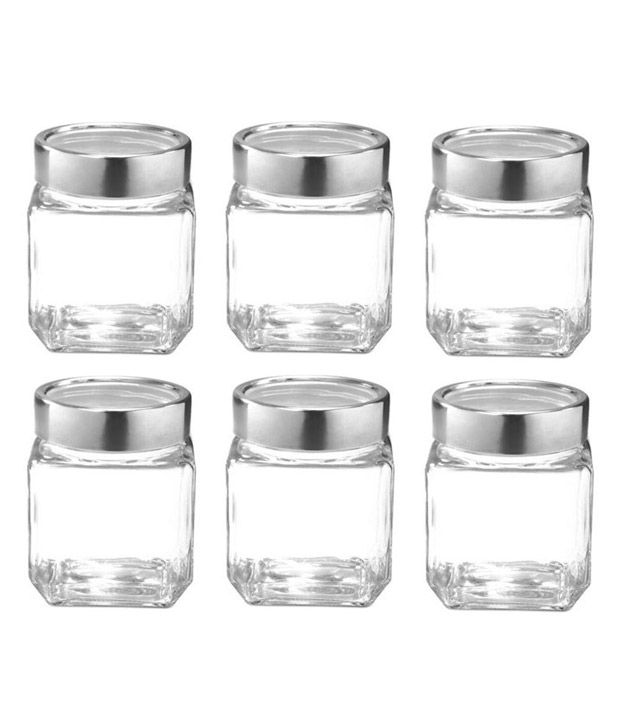     			Treo by Milton Cube Storage Glass Jar, Set of 6, 310 ml 