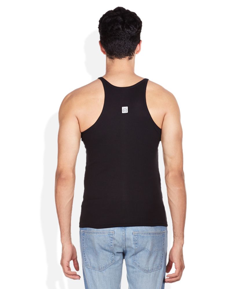 black cotton vest top