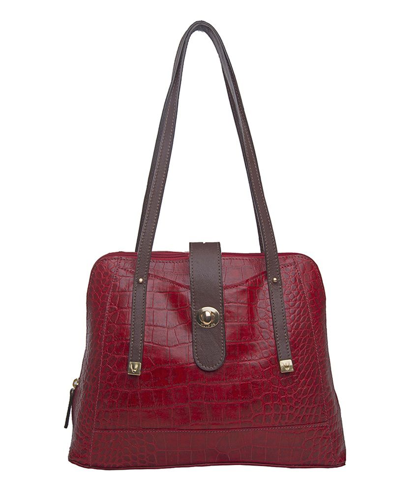 Hidesign Red Leather Shoulder Bag - Buy Hidesign Red Leather Shoulder Bag Online at Best Prices 