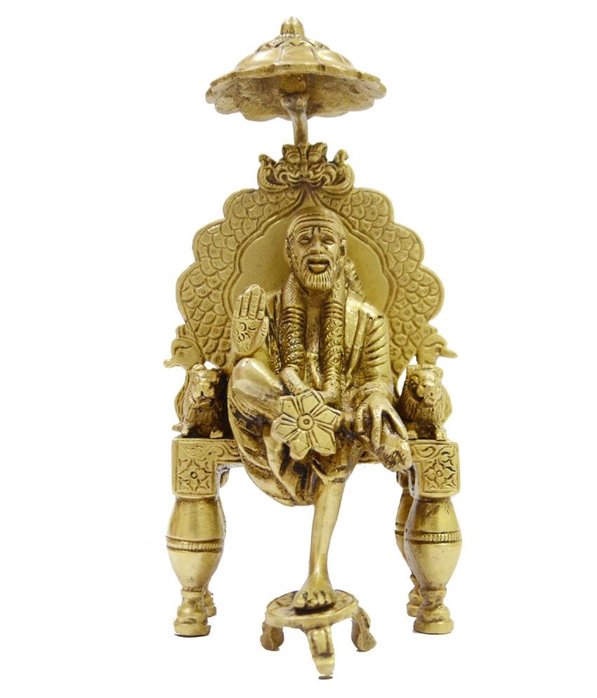     			Anjalika Yellow Brass Sai Baba Idol