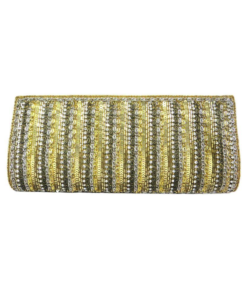 Buy Kawaii Fashion Store Gold Leather Clutch at Best Prices in India ...