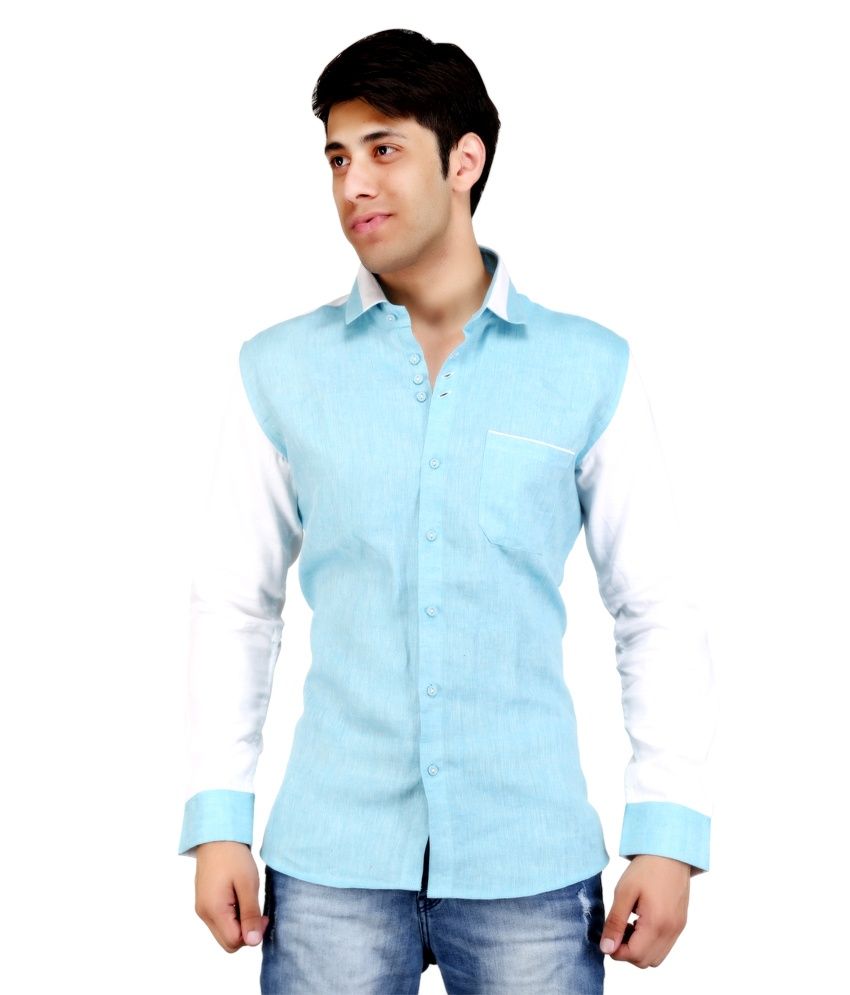 sky blue party wear shirt