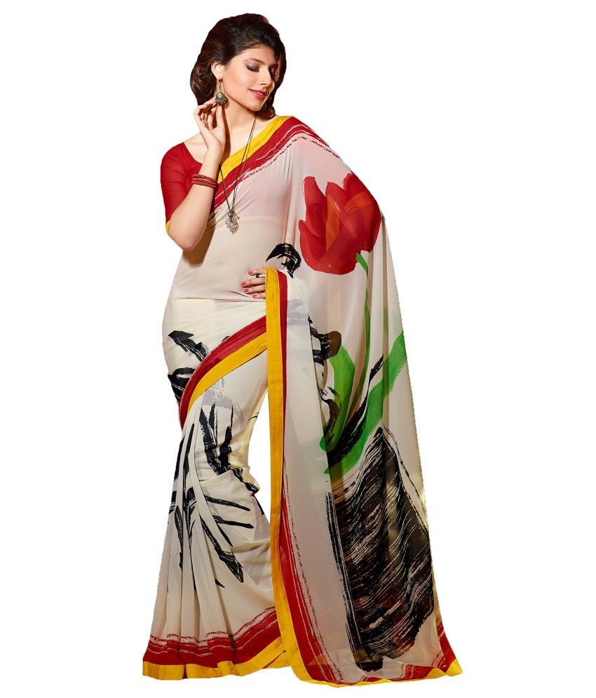 Banana Fashions White Pure Saree Buy Banana Fashions White Pure Saree