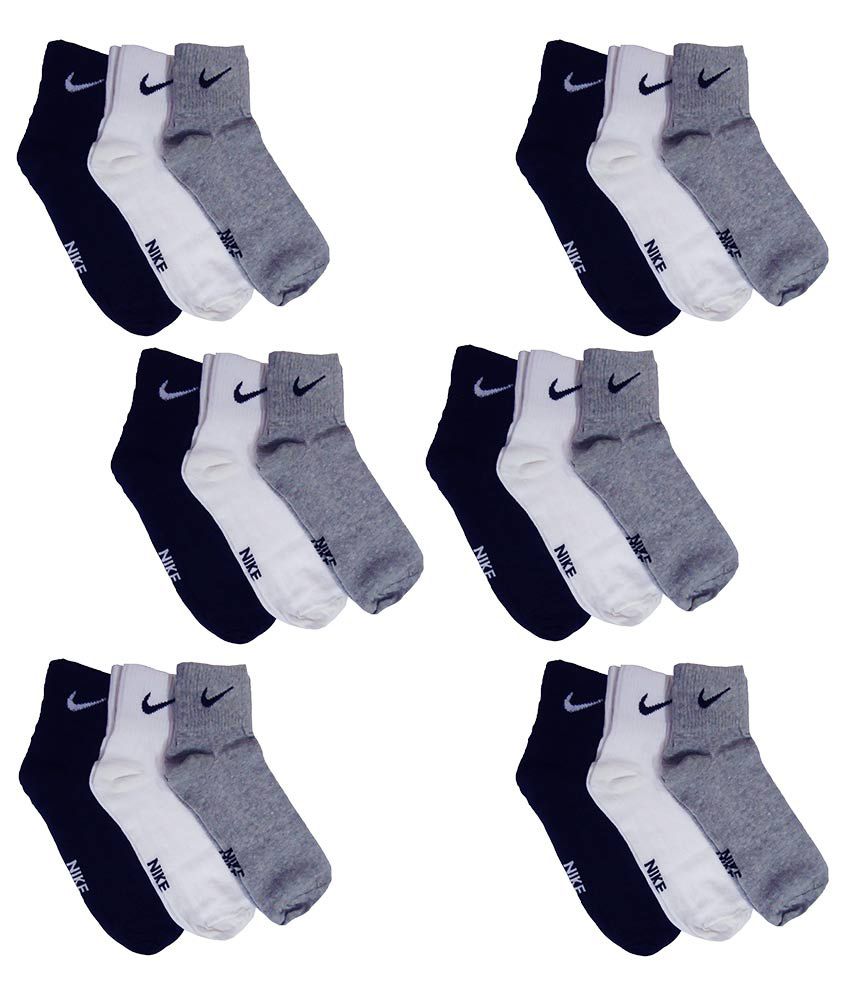 Nike Multi Colour Cotton Ankle Length 18 Pair Of Socks - Buy Nike Multi ...
