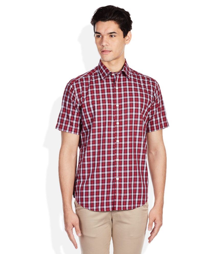Wills Lifestyle Red Regular Fit Shirt Buy Wills Lifestyle Red Regular