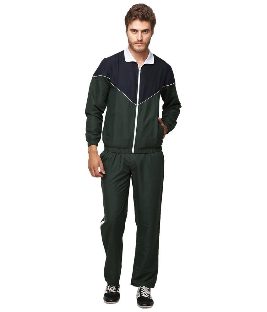 green tracksuit white stripe