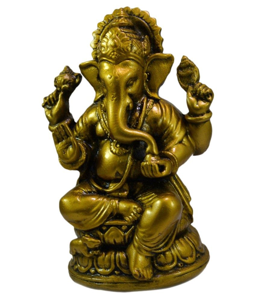 Krishna Mart Hand Carved Meditating God Ganesha Resin Idol Sculpture ...