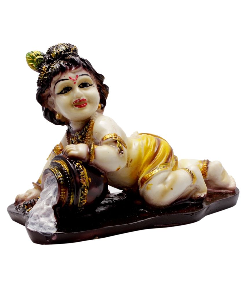 Krishna Mart Indian Hand Carved Baby Krishna Resin Idol Sculpture ...