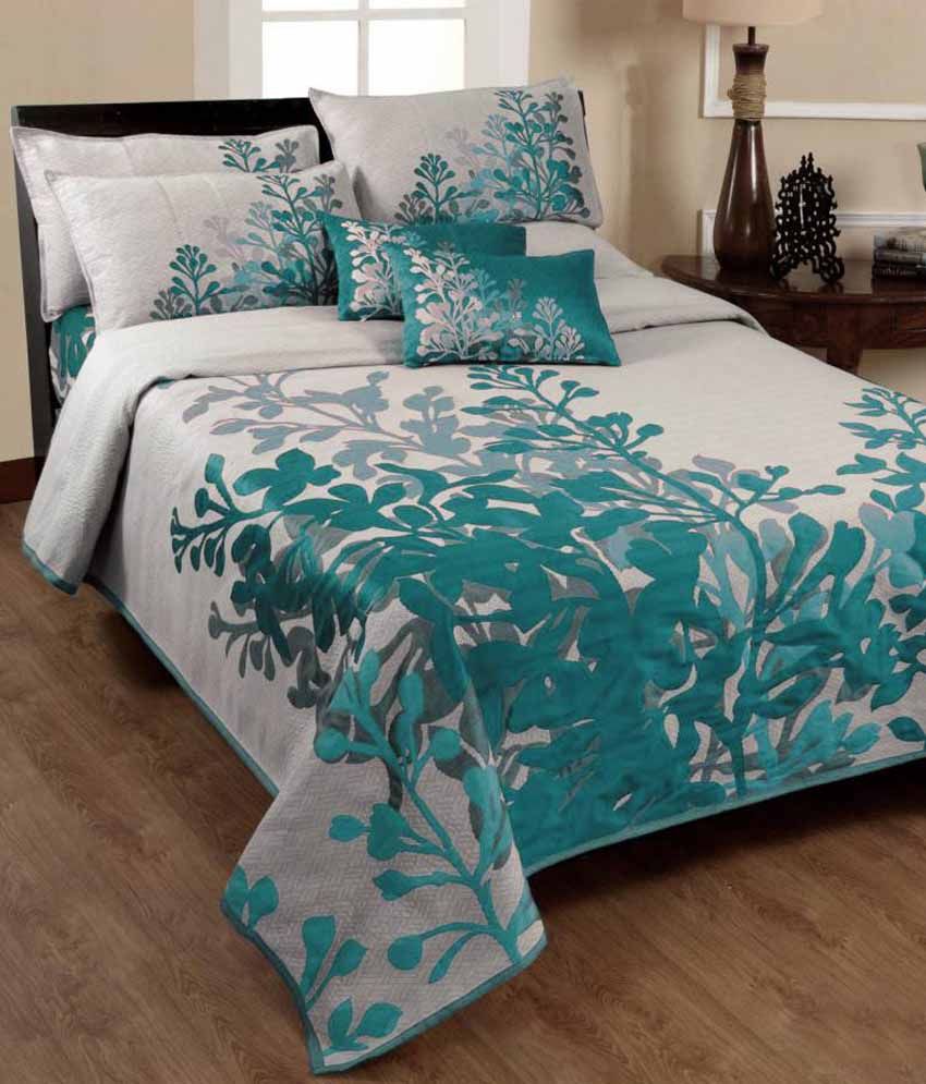 NINE LIVING AQUA BLENDS 5 PCS GIFT BEDDING SET WITH CUSHION FILLERS