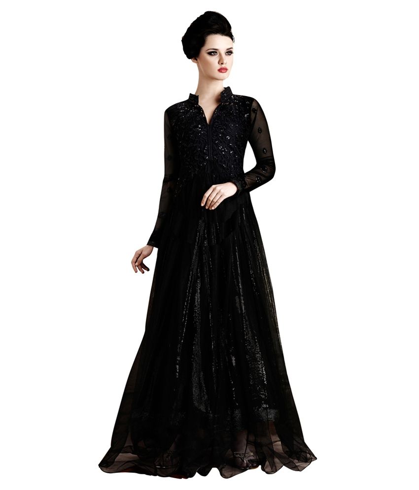 black colour simple gown