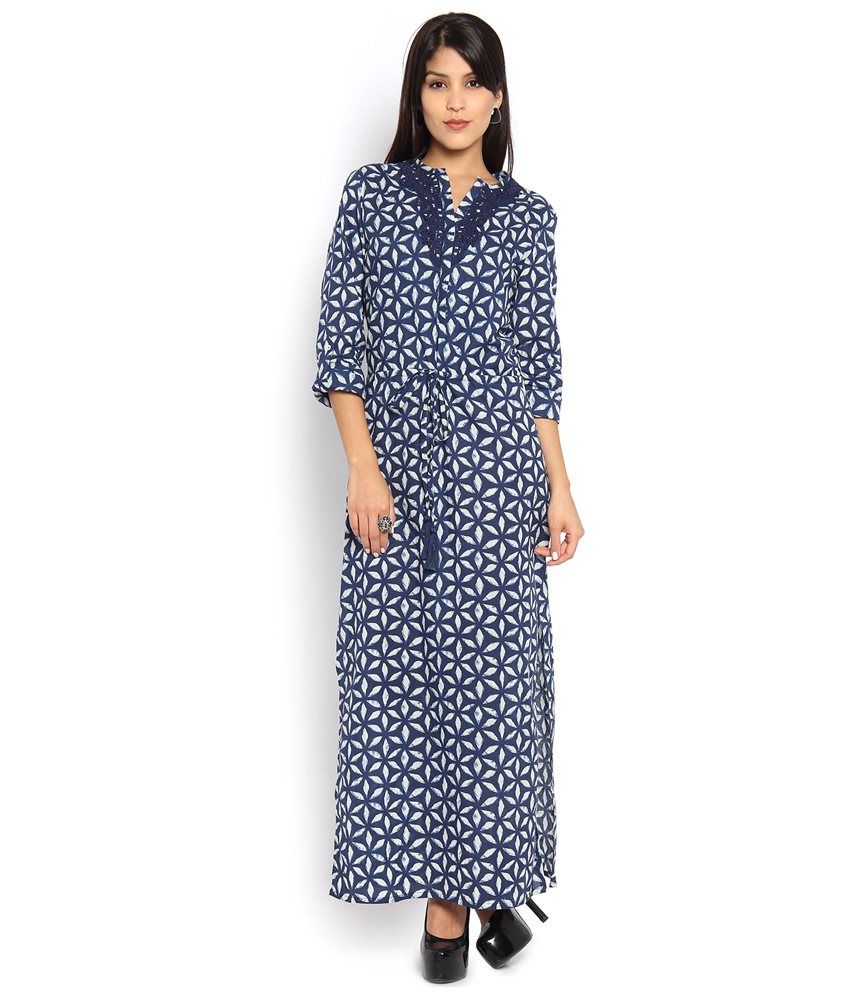 navy blue cotton maxi dress