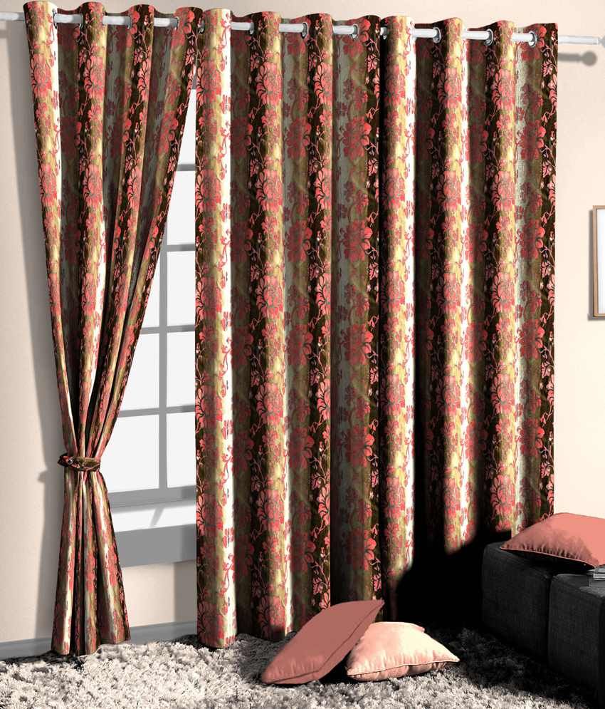 Skipper Home Fashion Pink Polyester Window Curtains Floral Pink - Buy Skipper  Home Fashion Pink Polyester Window Curtains Floral Pink Online at Low Price  - Snapdeal
