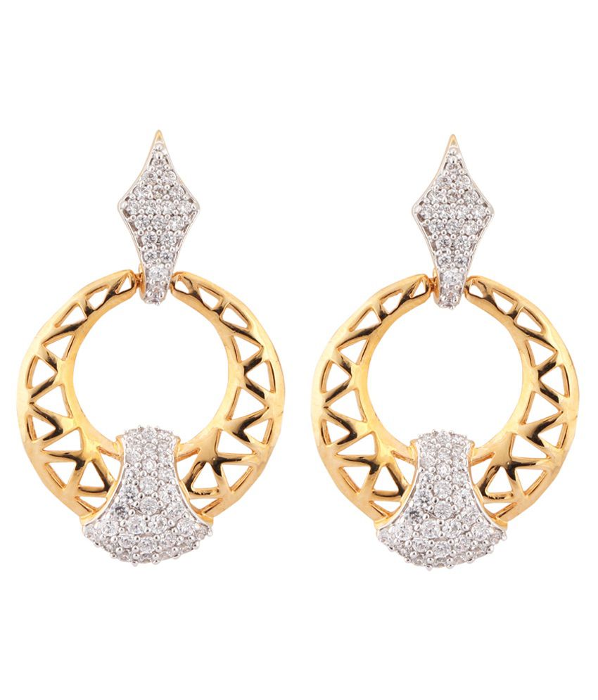 Aamoye Gold Daily Wear American Diamonds Earrings - Buy Aamoye Gold ...