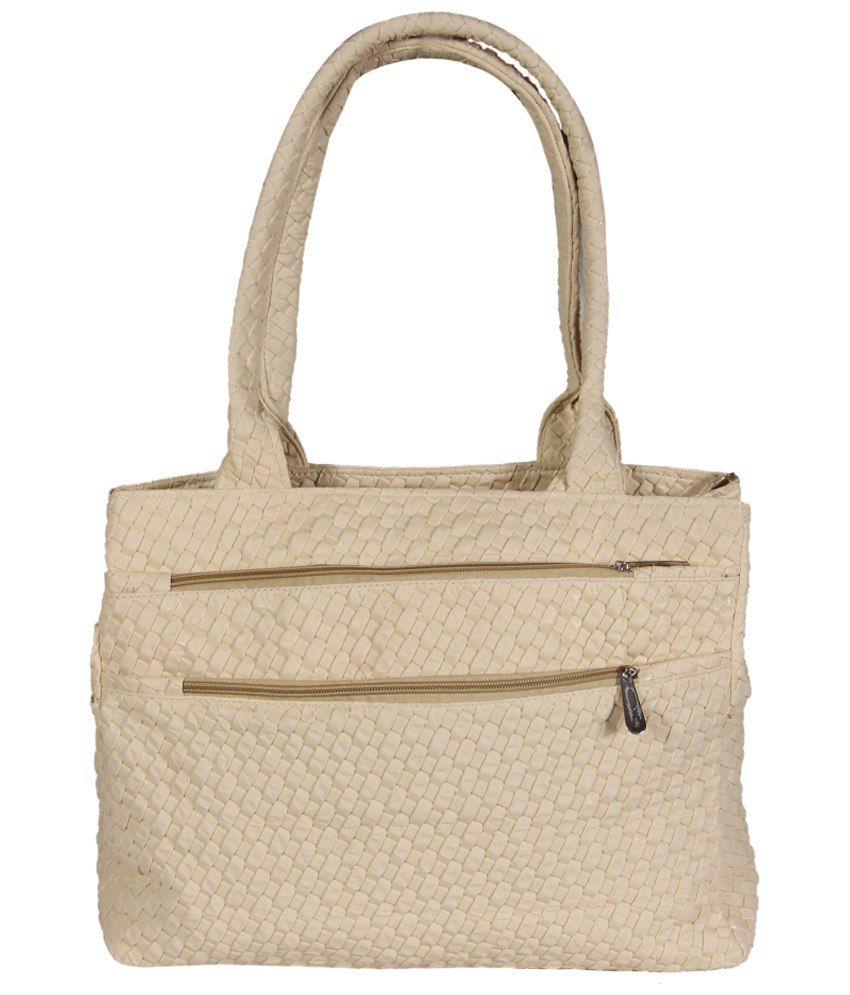 small beige shoulder bag