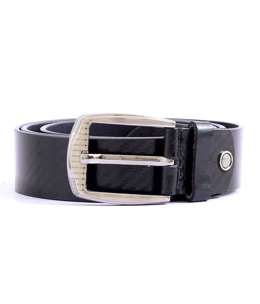 Label Black Leather Pin Buckle Belt For Men - Pack Of 2: Buy Online at ...