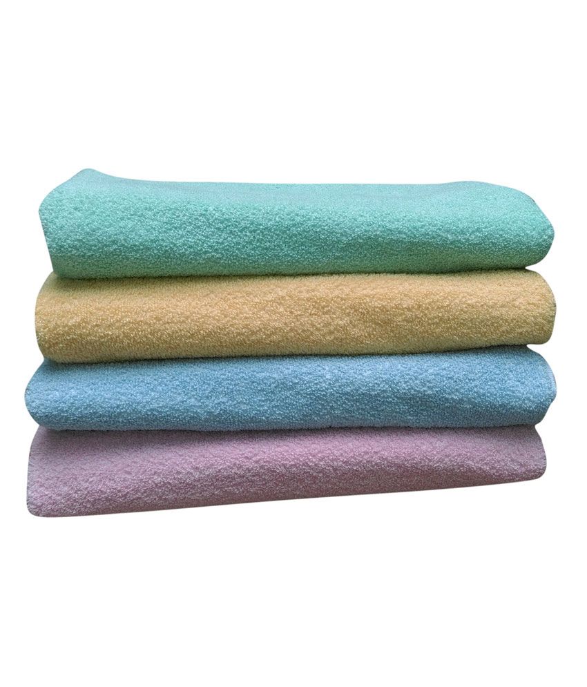 Jums Set Of 4 Cotton Bath Towel - Multi Color - Buy Jums Set Of 4 ...