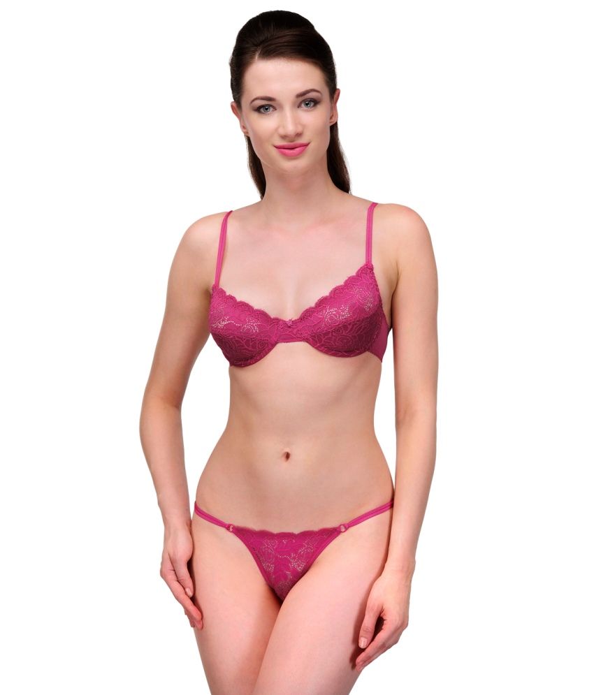 Buy Urbaano Pink Bra And Panty Sets Online At Best Prices In India Snapdeal