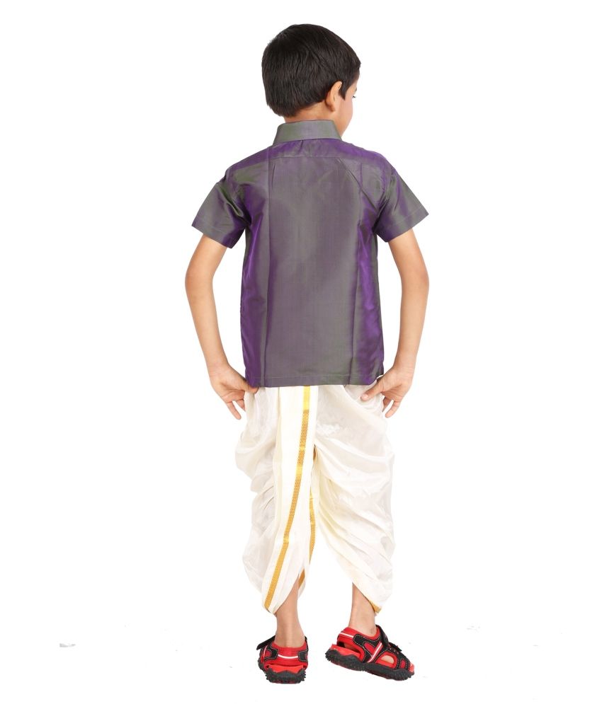 Gkidz Green Art Silk Shirt and Dhoti Buy Gkidz Green Art Silk Shirt