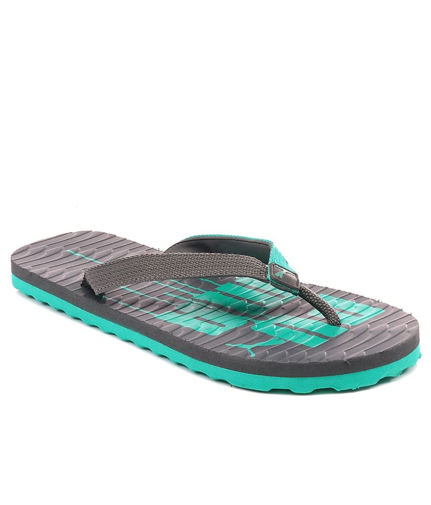 puma green flip flops