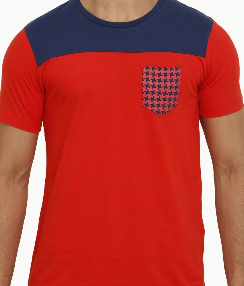 Ganzm Men Cotton Round Neck Red TShirt Buy Ganzm Men Cotton Round Neck Red TShirt Online at