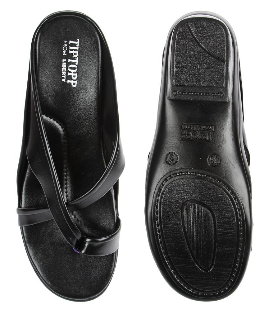 Tiptopp Black Slippers Price in India Buy Tiptopp Black Slippers