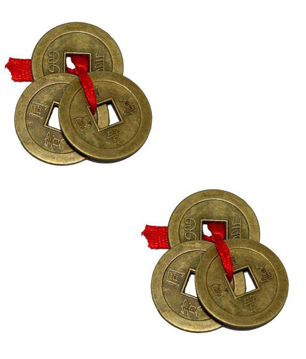 Subh Store Feng Shui 6 Chinese Coins For Wealth & Goodluck