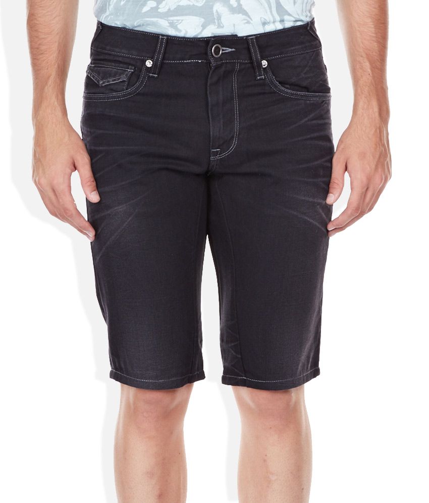 VOI JEANS Black Cotton Shorts - Buy VOI JEANS Black Cotton Shorts ...