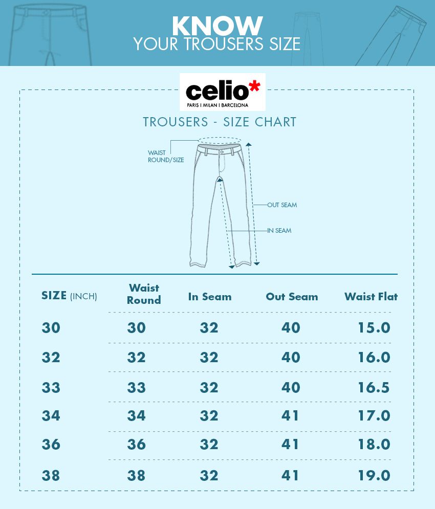 John Players Trousers Size Chart