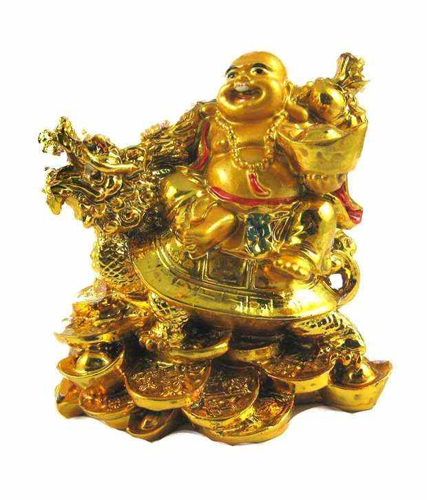     			Religious Kart Golden Polyresin Laughing Buddha