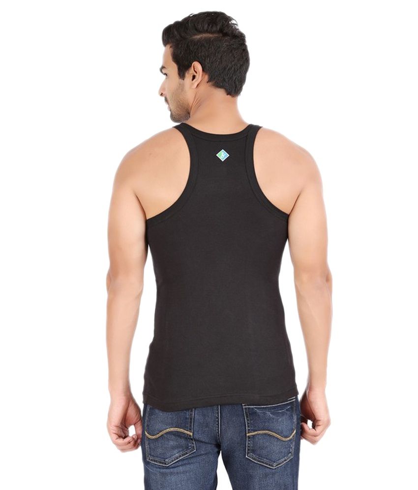 black cotton vest top