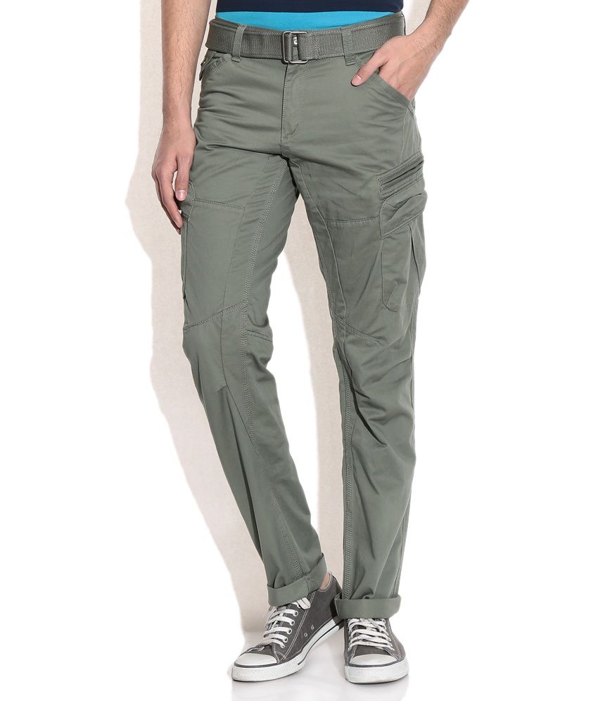 Celio Green Regular Fit Cargo Trousers - Buy Celio Green Regular Fit ...