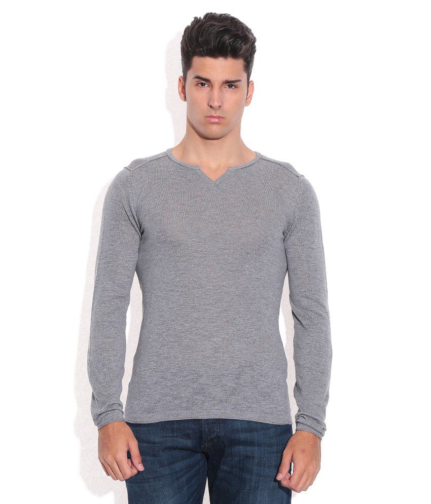 Celio Gray Round Neck Sweater - Buy Celio Gray Round Neck Sweater ...