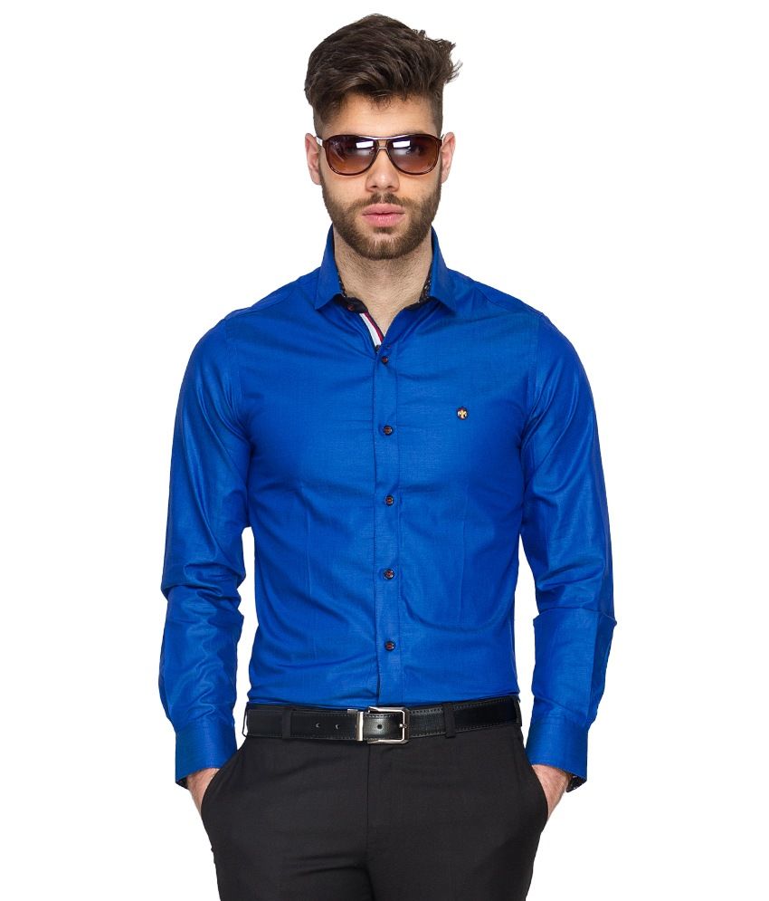 Mufti Blue Casual Shirt - Buy Mufti 