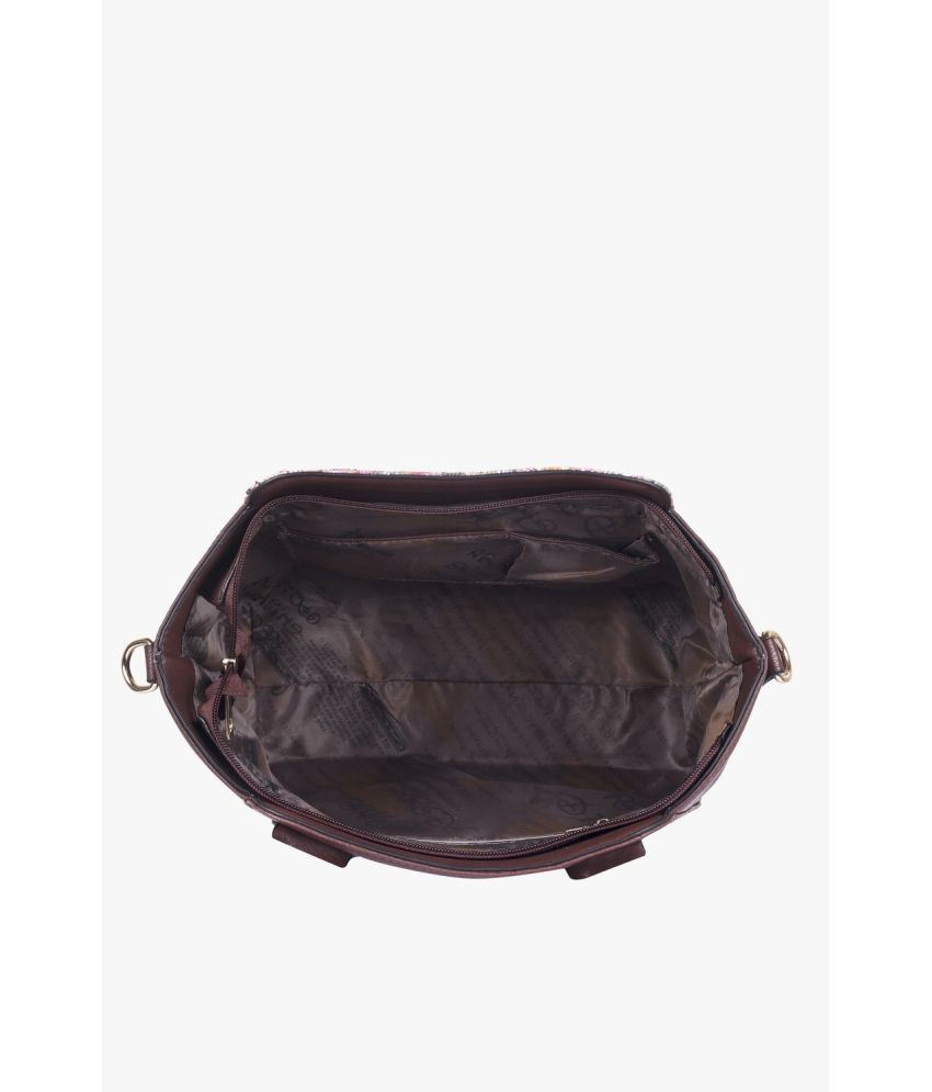 Satchel Bags & Accessories Brown V Design Floral Lace Handbag Buy