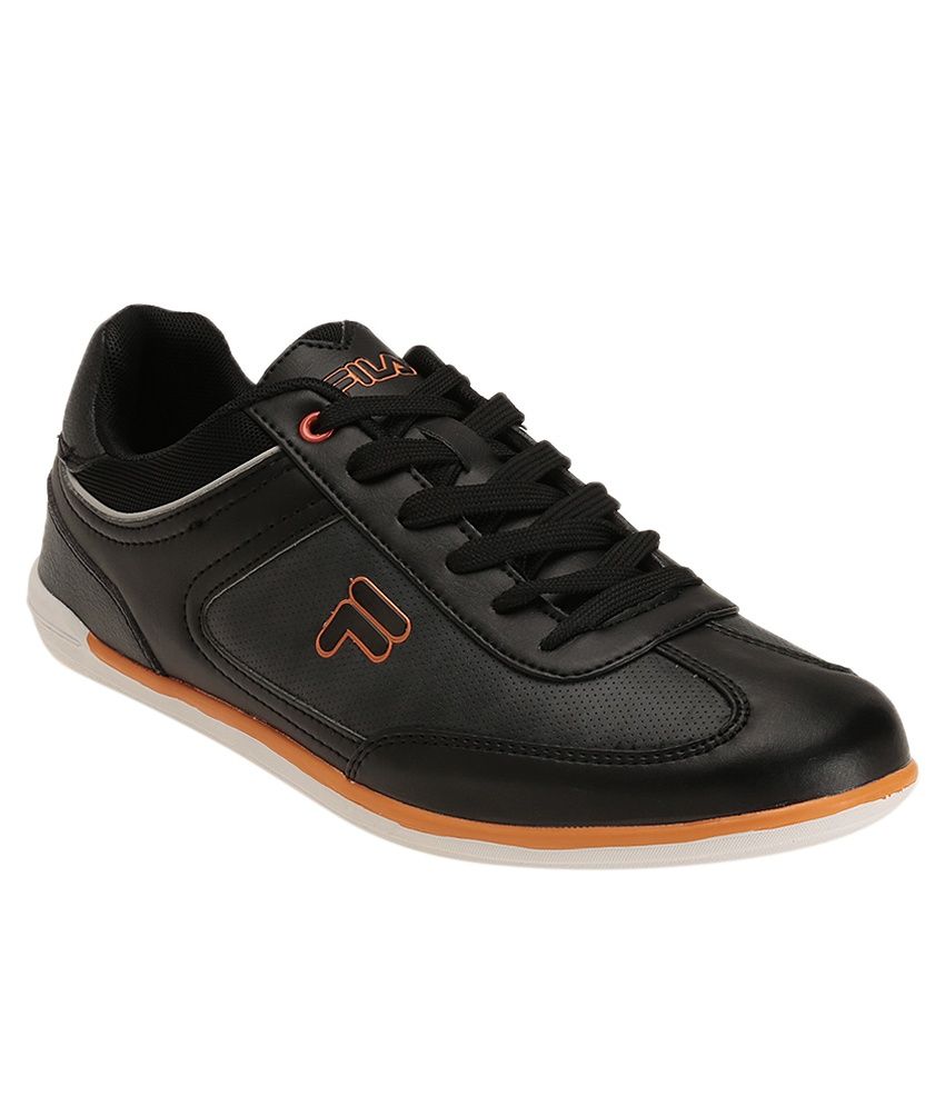 fila black and orange shoes