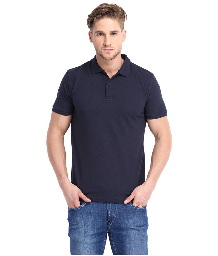 UC CNMN Blue Cotton Basics Polo T-Shirts - Buy UC CNMN Blue Cotton ...