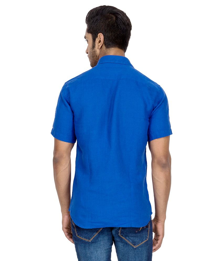 Laven Blue Linen Casual Shirt - Buy Laven Blue Linen Casual Shirt ...