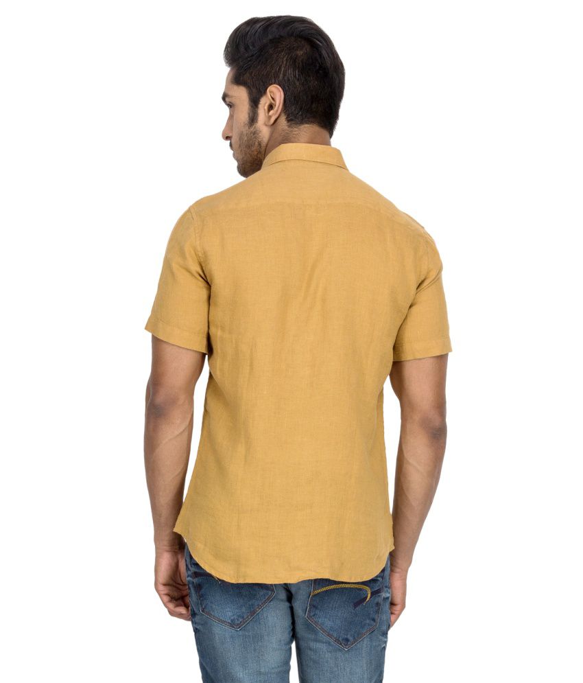 Laven Khaki Linen Casual Shirt - Buy Laven Khaki Linen Casual Shirt ...