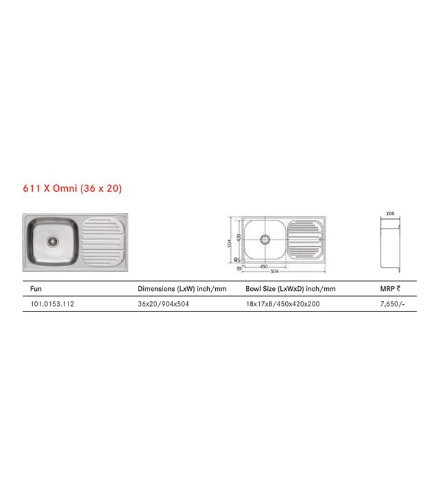 Franke 304 Grade Jindal Stainless Steel Sink