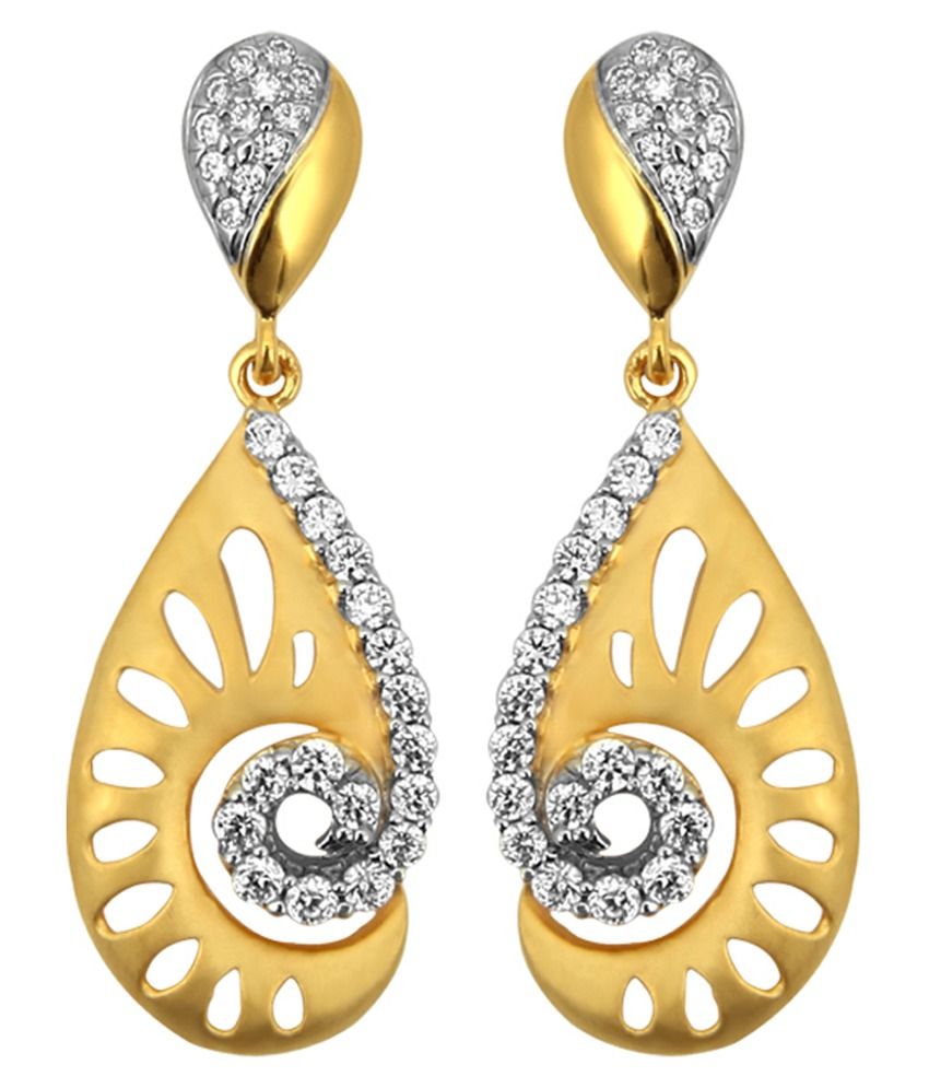 Payalwala 18kt Golden Contemporary Drop Earrings: Buy Payalwala 18kt ...