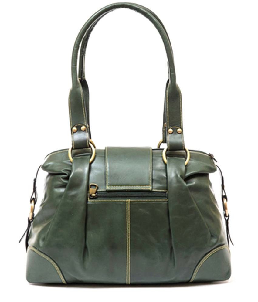 Sophia Visconti Green Leather Satchel Bag - Buy Sophia Visconti Green ...