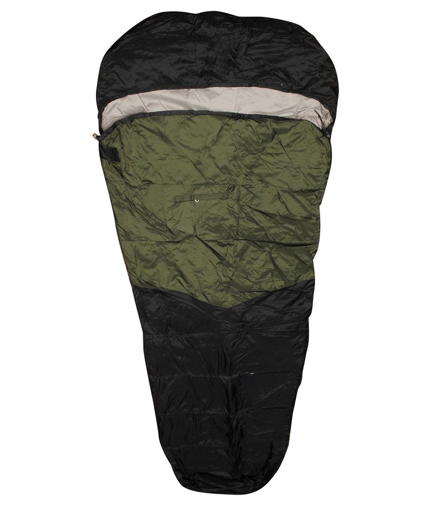 BS SPY duck feather Sleeping Bag with Cap Green & Black Buy Online