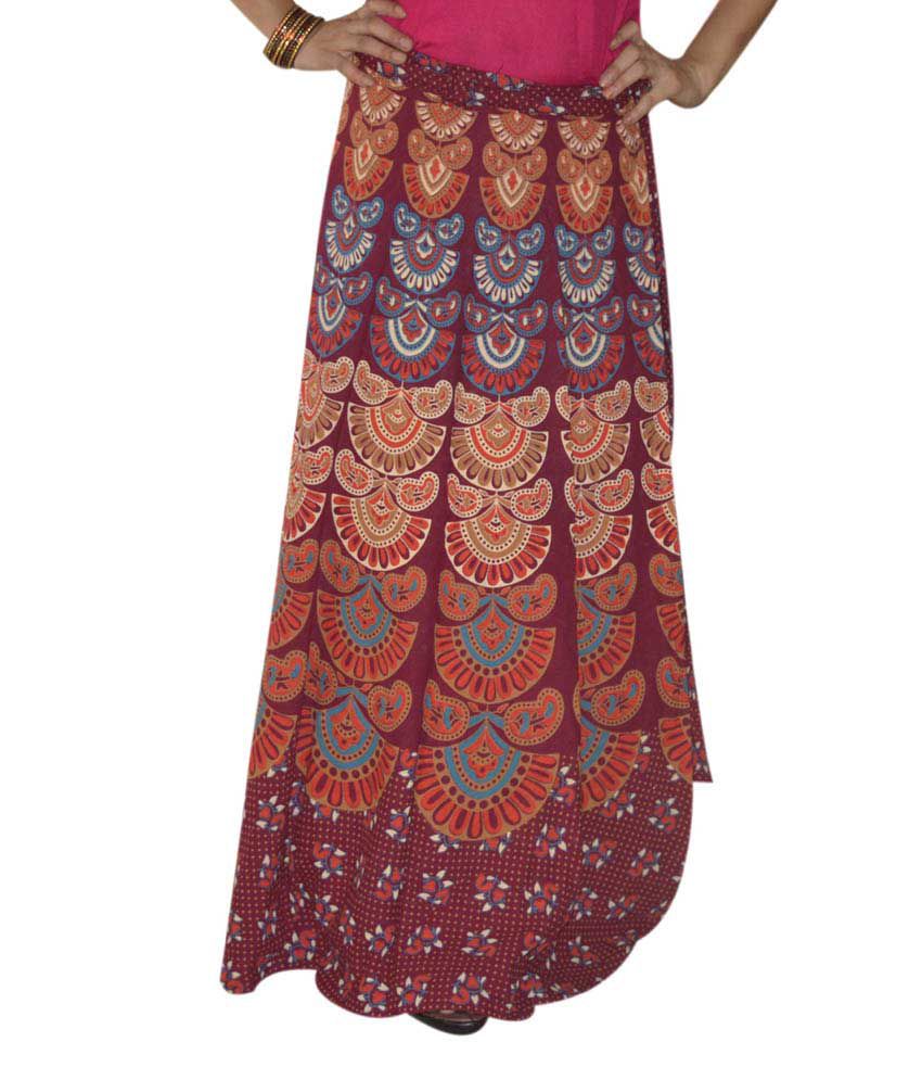 Buy Marusthali Printed Indian Long Skirt Wrap Around Skirt Womens ...