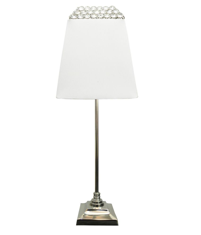Calmistry Square Crystal Metallic Table, Square Crystal Table Lamps