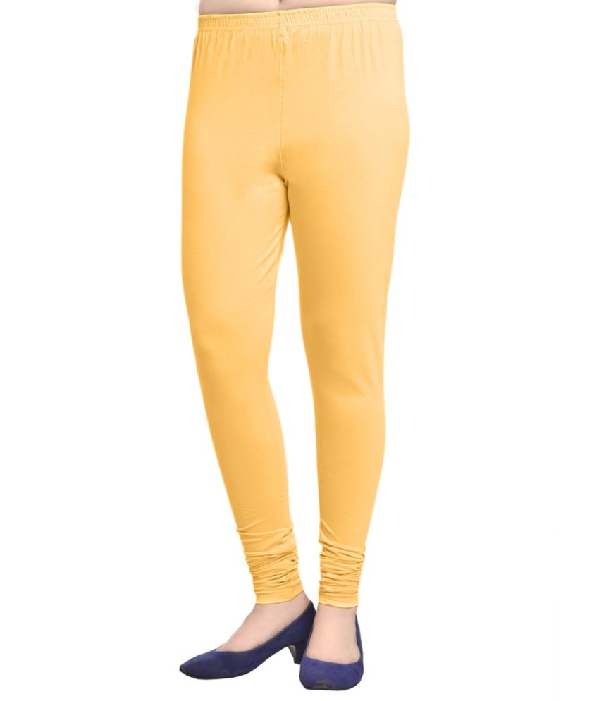Comfort Lady Yellow Cotton Leggings 